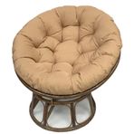 Yuvarlak sandalye minderi kalın inci pamuk dolgu salıncak minderi hasır rattan yumurta sandalye çıkarılabilir ve kaymaz kapalı/açık 110 cm haki