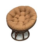 Yuvarlak Sandalye Minderleri, Rattan Mobilya, Bahçe, Balkon ve Oturma Odası için Su Geçirmez Kalın Dış Mekan Koltuk Minderleri (110 x 110 cm, Haki)
