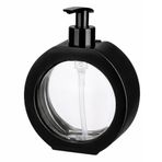 Yuvarlak Şekilli Şık Sıvı Sabunluk & Deterjanlık Sıvı Sabun Haznesi Banyo Sabunluğu Mutfak Deterjanlığı Deterjan Haznesi 350 ml (Siyah)