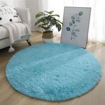 Yuvarlak Shaggy Modern Kabarık Uzun Tüylü Kaymaz Oturma Odası Yatak Odası Halı Yemek Odası Ofis Banyo Koridorları Mutfak için 60 x 60 cm Bej