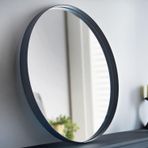Yuvarlak Siyah Derin Alüminyum Çerçeve 80 cm Modern Duvar Aynası Banyo ve Oturma Odası için Şık Dekor Temel Dayanıklı ve Çok Yönlü Tasarım Mükemmel Ev Aksesuarı