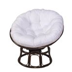 Yuvarlak su geçirmez sandalye minderi, asılı sandalye için büyük koltuk minderi, hasır sepet, sandalye için yedek yastık, yumurta yuva sandalyesi için (40 cm beyaz)