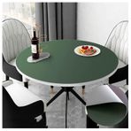 Yuvarlak suni deri masa örtüsü, yağa dayanıklı, silinebilir, ısıya dayanıklı, çift taraflı vinil masa koruyucu, yemek ve kahve masaları için, 50 cm, şık tasarım
