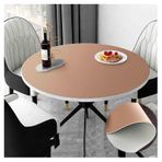 Yuvarlak Suni Deri Masa Örtüsü - Yağa Dayanıklı, Silinebilir, Isıya Dayanıklı Yemek Örtüsü - Sehpalar için Çift Taraflı Dekoratif Masa Örtüsü - 50 cm (Renk: Mevcut)