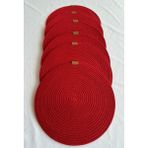 Yuvarlak Supla Kırmızı 33CM 6lı - 33 x 33 cm