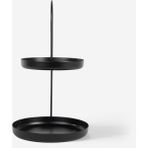 Yuvarlak Tabanlı Siyah Metal Organizer - Iki Katlı Takı, Makyaj Standı - Misbon
