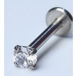 Yuvarlak Taş Labret Küçük Boy Silver Piercing