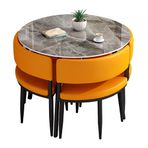 Yuvarlak yemek seti, 4 sandalyeli, modern mutfak masası ve sandalye seti, dış mekan balkon yemek takımı, konferans masası ve sandalye seti, iş toplantıları için