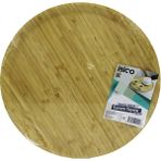 YUVARLAK=38CM Ahşap Bambu Servis Sunum Tepsi - Tahtası (4887) - Renkli - 1