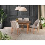 Yuvaset Home Uyar Barok Ceviz 4 Adet Elit Sandalye 90*160+30 Kelebek Açılabilir Masa Takımı