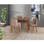 Yuvaset Home Uyar Barok Ceviz 4 Adet Havuz Salon Sandalye 75*130+30 Kelebek Açılır Masa Takımı