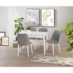 Yuvaset Home Uyar Beyaz 4 Adet Havuz Mutfak Sandalye 70*110+30 Kelebek Açılabilir Masa Takımı