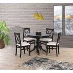 Yuvaset Home Uyar Siyah 4 Adet Alaçatı Sandalye 100*100+30 Fiskos Açılır Lake Masa Takımı