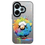 YUXING Xiaomi Redmi 13 4G / Poco M6 4G için Kılıf Çiçekli Hayvan Grafiti Sanat Desenli Tasarım Siyah Arka Kapak İnce İnce Darbeye Dayanıklı Tampon Koruyucu Kılıf, Koyun