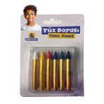 Yüz Boyası 6 Renk 1 Paket Bubu Face Paint Yüz Boyası Canlı Renkler Sağlığa Zararsız Kreş Okul Öncesi