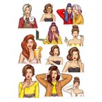 Yüz İfadeleri Sticker Set 12 Parça Telefon, Tablet, Defter, Laptop Sticker