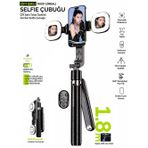 Yüz Takip Özellikli Gimbal Tripod Şarjlı Çift Led Işık Ayna Kumanda Uzun 1.8m Selfie Çubuğu Telefon Tutucu