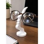 Yüz Tasarımlı Gözlük Standı, Beyaz, Dekoratif Masaüstü Gözlük Tutucu, 13 cm Yükseklik, 7 cm Genişlik | PLA 3D Baskı