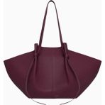 Yuzefi Large Mochi Bordo, Grained Deri Lüks Geniş Tote Omuz Çantası