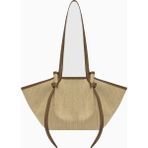 Yuzefi Mochi Biscuit Dokuma Raffia El Işçiliği Tasarım Tote Çanta - Bej