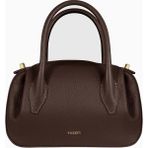 Yuzefi Oyster Mini Duffle Pebble %100 Deri Lüks Italyan Omuz Çantası - Espresso