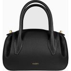 Yuzefi Oyster Mini Duffle Pebble %100 Deri Lüks Italyan Omuz Çantası - Siyah
