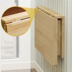 Yüzen Doğal Ahşap Duvara Monte Katlanır Damla Yaprak Masa Ev Ofis Mutfak Yemek ve Balkon için Yerden Tasarruf Asılı Masa Dizüstü Bilgisayar için 70 × 50 cm