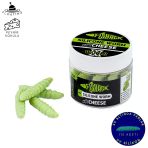 Yüzen Silikon Kurt - Glow Alabalık Yemi - 37Mm - Peynir Kokulu - Küf Yeşili