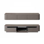 Yüzen TV Rafı, Modern Duvara Monte TV Dolabı Depolama, Yüzen Ahşap TV Sehpası, Şık Oturma Odası Konsolu, Gri, 71"x10"x12", Oturma Odası ve Yatak Odası Mobilyaları için İdeal
