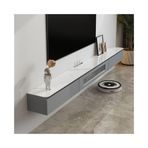 Yüzen TV Ünitesi Yüzer TV Sehpası, Depolama Alanlı Duvara Monte Medya Konsolu, Oturma Odası Mobilyaları, Modern Tarz Yüzen TV Dolabı(Gray,150x24x19cm)