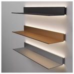 Yüzer Teşhir Rafları, Dahili Trafolu LED Yüzer Duvar Rafı - Ev, Banyo ve Barlar için Işıklı Teşhir Rafları (Gümüş, 115x15x6cm) - Modern Aydınlatma Çözümü