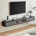 Yüzer Tv Rafı, Duvara Monte TV Dolabı, Masif Ahşap Çok Fonksiyonlu Depolama Ünitesi, Modern Oturma Odası ve Yatak Odası Düzenleyici, Çekmeceli TV Standı, Multimedya Dolabı (120cm* 24cm* 20cm)