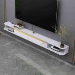 Yüzer TV Rafı, Modern Yüzer TV Dolabı - Duvara Monte Beyaz Eğlence Merkezi, Kapaklı Şık Medya Konsolu, Oturma Odası ve Yatak Odası için Yerden Tasarruf Sağlayan TV Rafı Standı
