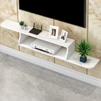 Yüzer TV Rafı, Modern Yüzer TV Sehpası - Duvara Monte Eğlence Merkezi Dolabı, Ses/Video Depolama için Şık Duvar Rafı, Kablo Kutusu ve Yönlendiriciye Uygun (Renk B, Boyut 150x20cm)