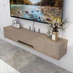 Yüzer Tv Rafı, Şık Yüzer TV Rafları - Oturma Odası için Duvara Monte Medya Konsolu, Yönlendirici, Set Üstü Kutu, DVD'ler, CD'ler ve Fotoğraf Çerçeveleri için Mükemmel - Modern Açık Raf Depolama