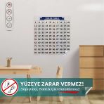 Yüzlük Tablo, Matematik Öğreniyorum, Iz Bırakmaz, Yapışkansız Tutunan Akıllı Kağıt Yazı Tahtası