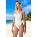 Yüzme Kıyafeti Tasarım Mayo Ergonomik Kesim Özel Banyo Swimsuit - Beyaz-001 - 38