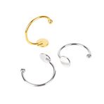 Yüzük Tabanı Ham Parçası, Halka Boşlukları Ayarlanabilir 40 adet Paslanmaz Çelik 6/8/10mm Düz Daire Takı için(Steel 6mm)