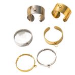 Yüzük Tabanı Ham Parçası, Paslanmaz Çelik Halka Boşlukları 40 adet Altın Açık Ayarlanabilir DIY Takı(Gold4)