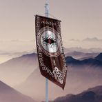 Yüzüklerin Efendisi Güç Yüzükleri Mordor Krallığı Flama Bayrak 50 x 100 cm - Bordo