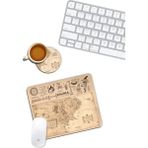 Yüzüklerin Efendisi Mouse Pad ve Bardak Altlığı Seti - Şık Tasarım - Ahşap