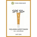 Yves Rocher Uva Uvb Koruyucu Leke Karşıtı Hafif Dokulu Nemlendirici Güneş Bakımı 40 ml Spf 50+ Yaşlanma Karşıtı Yüz Güneş Kremi