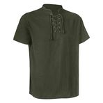 YWBleked Erkek iş gömleği, uzun kollu, Body Fit, uzun kollu, orta çağ kostümü, cadılar bayramı, tunik, vintage, orta çağ gömlek, bluz, üst giyim, kostümlü oyun, orta çağ tunik, kostüm, Signum gömlek, erkek,