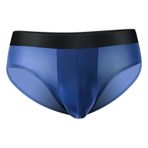 YWBleked Erkek külot, külot, erkek iç çamaşırı, buz ipeği, U cepli üçgen pantolon, düşük belli seksi nefes alan iç çamaşırı, erkek şortu, L, Mavi, XL