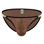 YWBleked Erkek külot, külot, erkek iç çamaşırı, yüksek yırtmaçlı, tanga, büyük bikini, seksi, düşük bel, file kumaş, erkek iç çamaşırı, erkek boxer şort, yumuşak, Kahve, XL