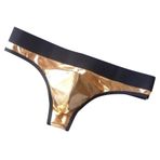YWBleked Erkek külotu, külot, seksi erkek tanga, suni deri, gece kulübü performansı, seksi iç çamaşırı, erkekler için, küçük erkek külotu, Altın, L