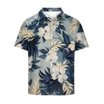 YWBleked Hawaii Çiçek Desenli Gündelik Sarı Erkek Gömlek