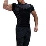 YWBleked Hawaii gömlek, erkek, Hawaii gömleği, fitness kıyafeti, spor ayakkabısı, yüksek streç, tayt tişört, gömlek, erkek, uzun kollu, kırmızı, Siyah, L