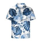YWBleked Hawaii Rahat Açık Mavi Erkek Gömlek