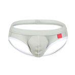 YWBleked İç çamaşırı, erkek iç çamaşırı, modaya uygun, seksi, düşük kesim, erkekler için, açık kalça, polyester, üçgen pantolon, boks şortu, Gri, L